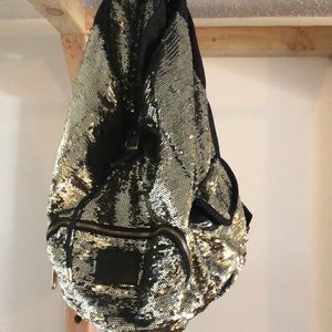 Victoria’s Secret Pink gold Sequin back pack! New!
